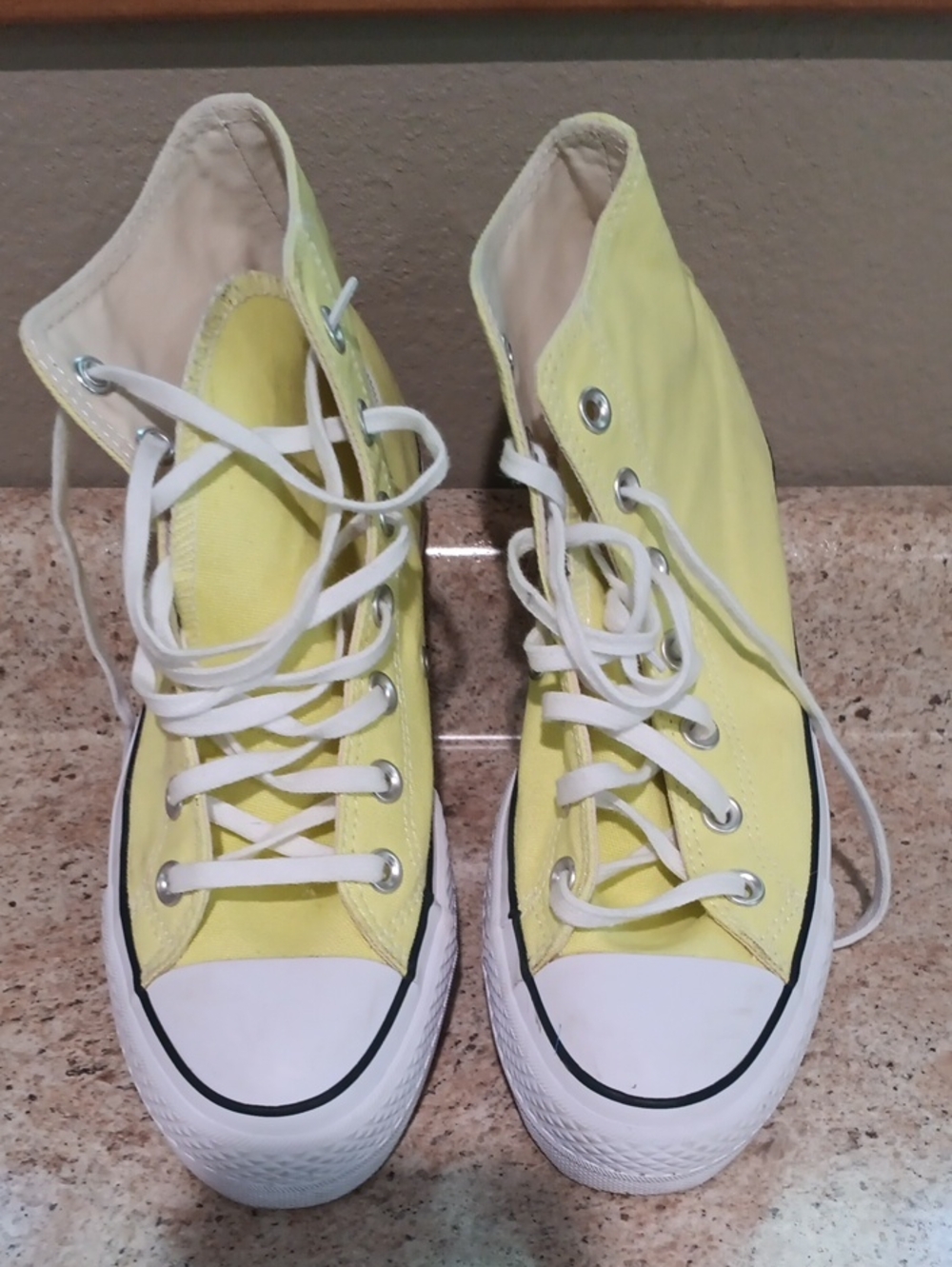 Converse Yellow High-Top Lace-Up Platforms